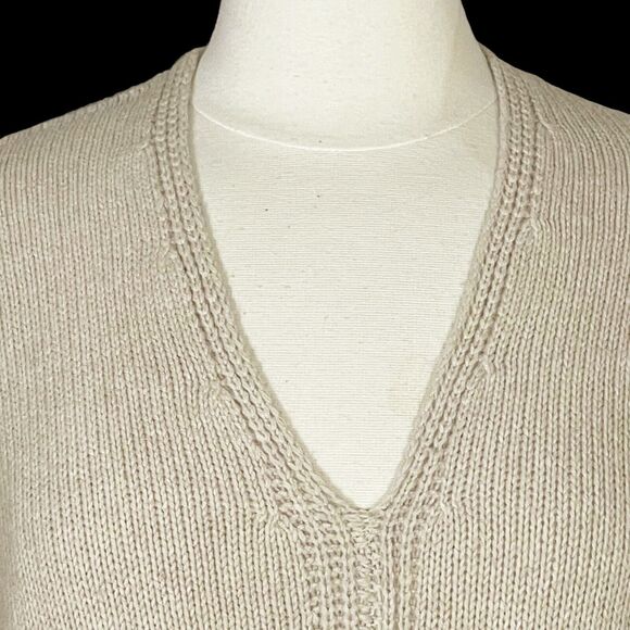 Vince Tunic Poncho Yak Sweater Sz XS Mix Ribbed 46 Bust Oversize Heather Oatmeal - Picture 6 of 13